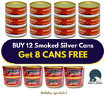 BUY 12 CANS  * GET 8 FREE smoked silver -WILD ALASKAN