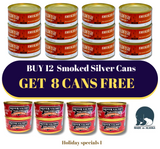 BUY 12 CANS  * GET 8 FREE smoked silver -WILD ALASKAN